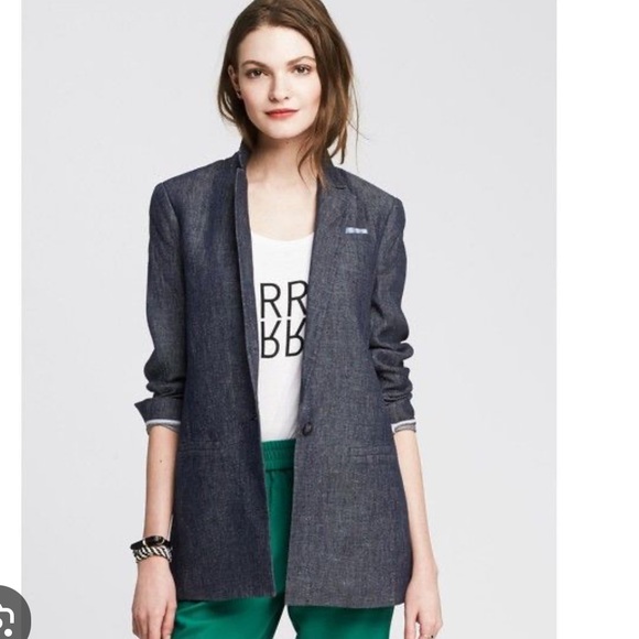 Banana Republic Jackets & Blazers - BANANA REPUBLIC BOYFRIEND LINEN BLAZER Size 2